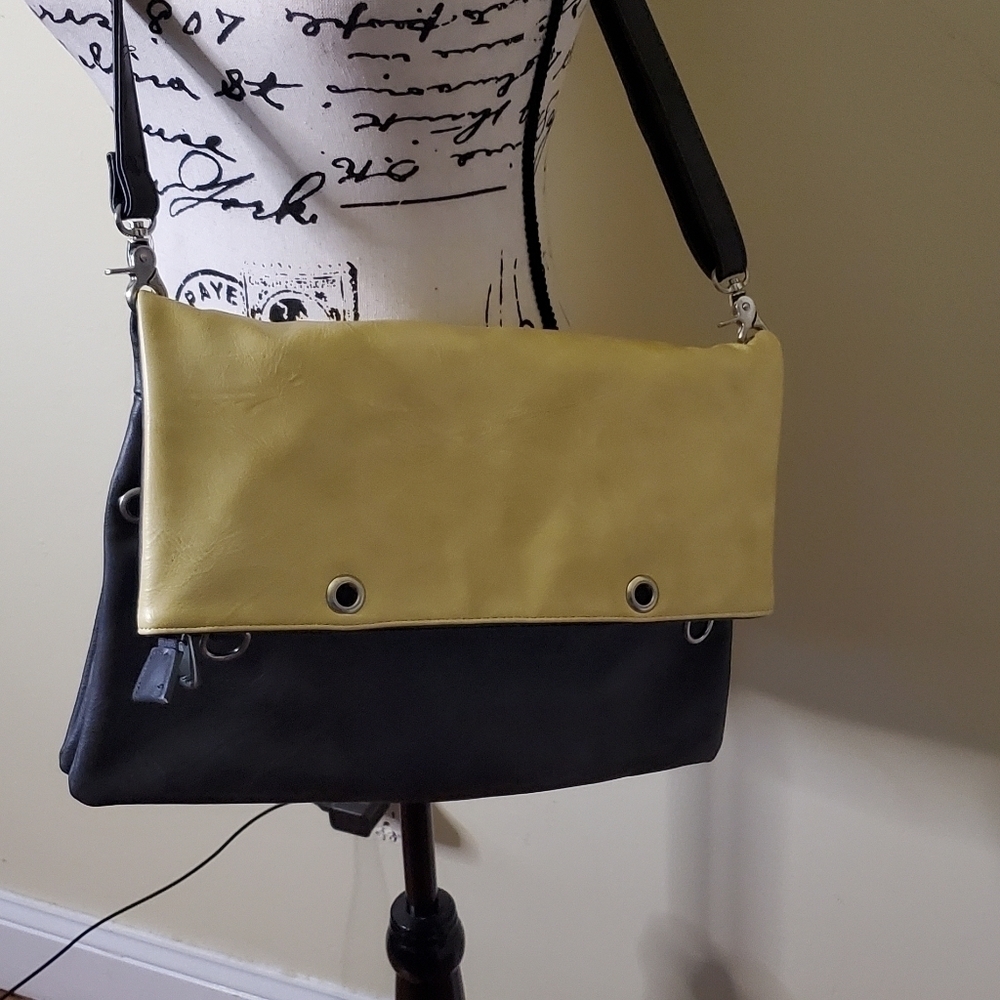 Espe Vegan Leather Fold Over Two Tone Purse